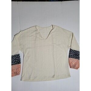 (#AA) 97% POLYESTER LONG SLEEVE PULLOVER SWEATER SIZE WOMEN'S XL CREAM WHITE